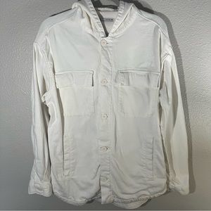 Zara Button Up Shacket with Hood - Sz S-M